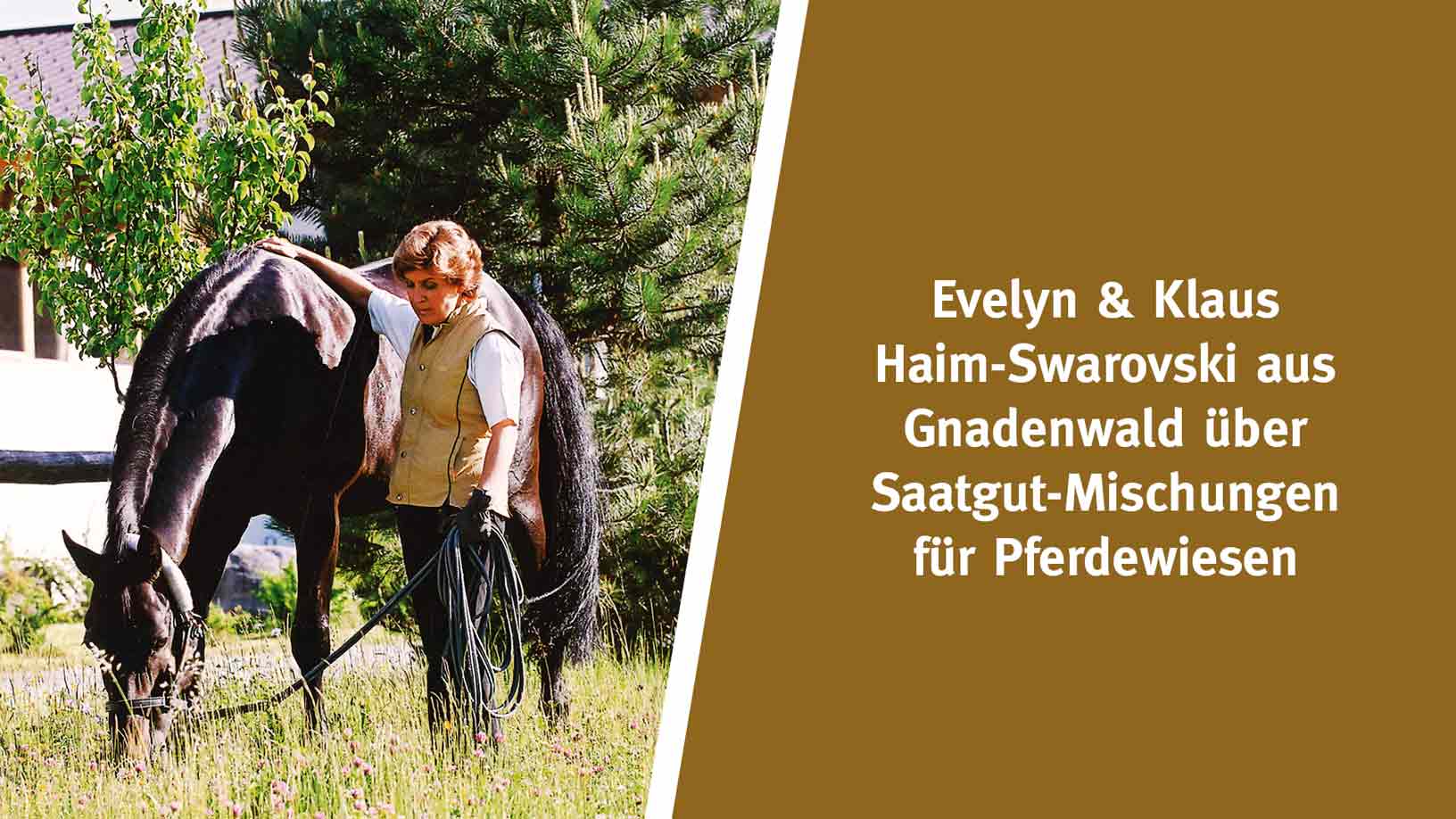 Evelyn & Klaus Haim-Swarovski aus Gnadenwald über Saatgut-Mischungen für Pferdewiesen